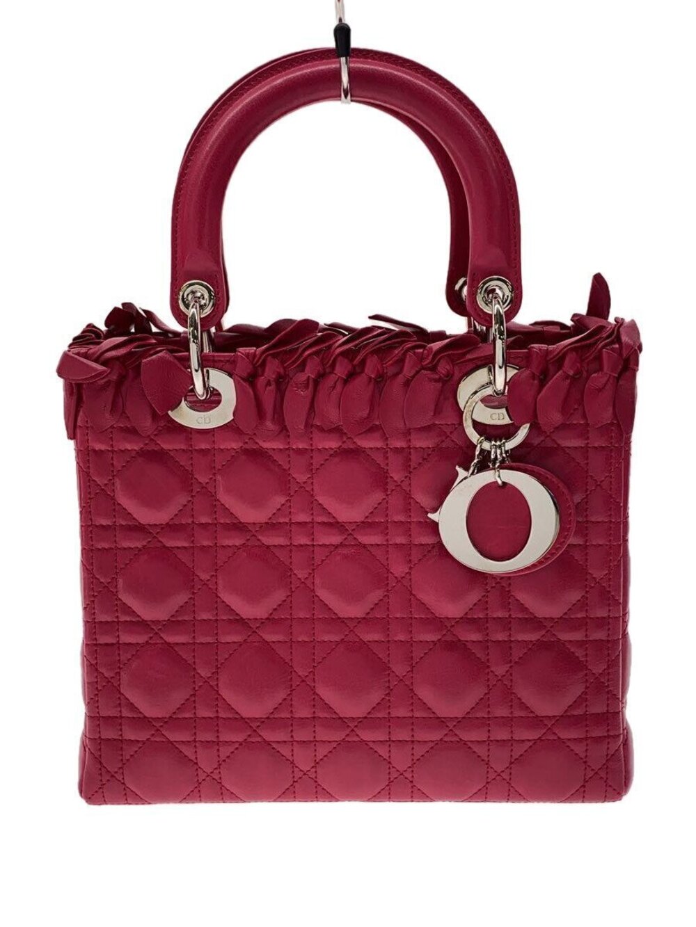 Christian Dior Bow Cannage Lady Dior tote bag fuchsia quilted leather Pink